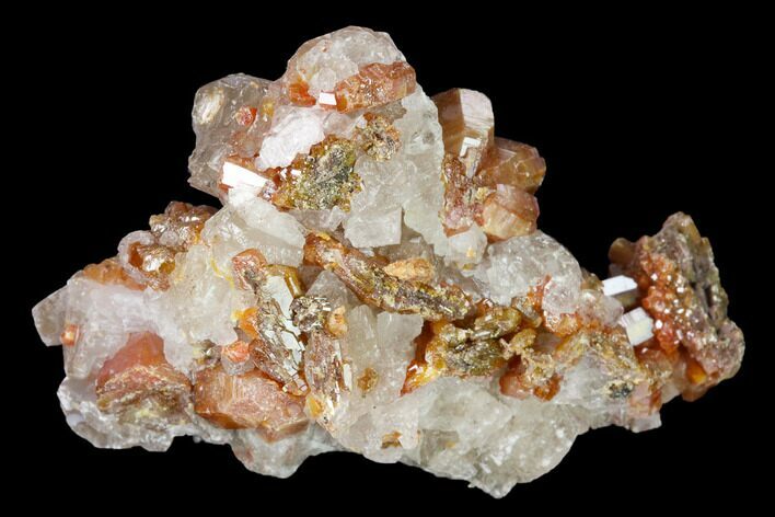Vanadinite and Calcite Crystal Association - Apex Mine, Mexico #165310